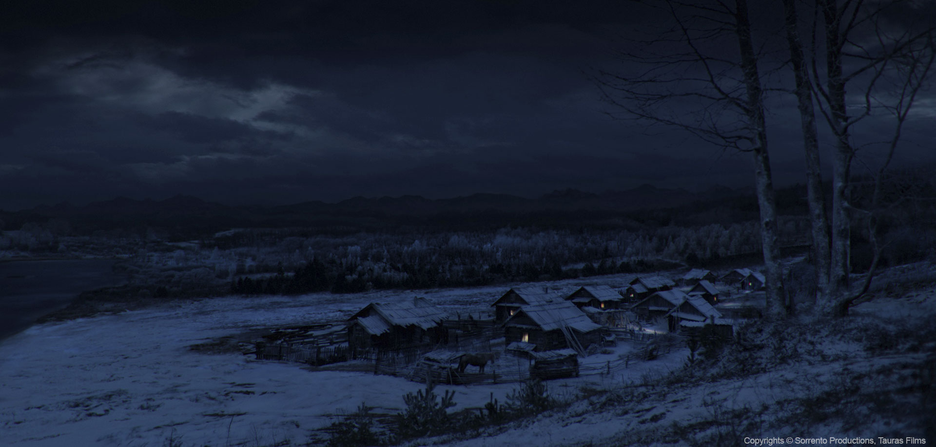 Siberian village Extension & snow addition - Night Time